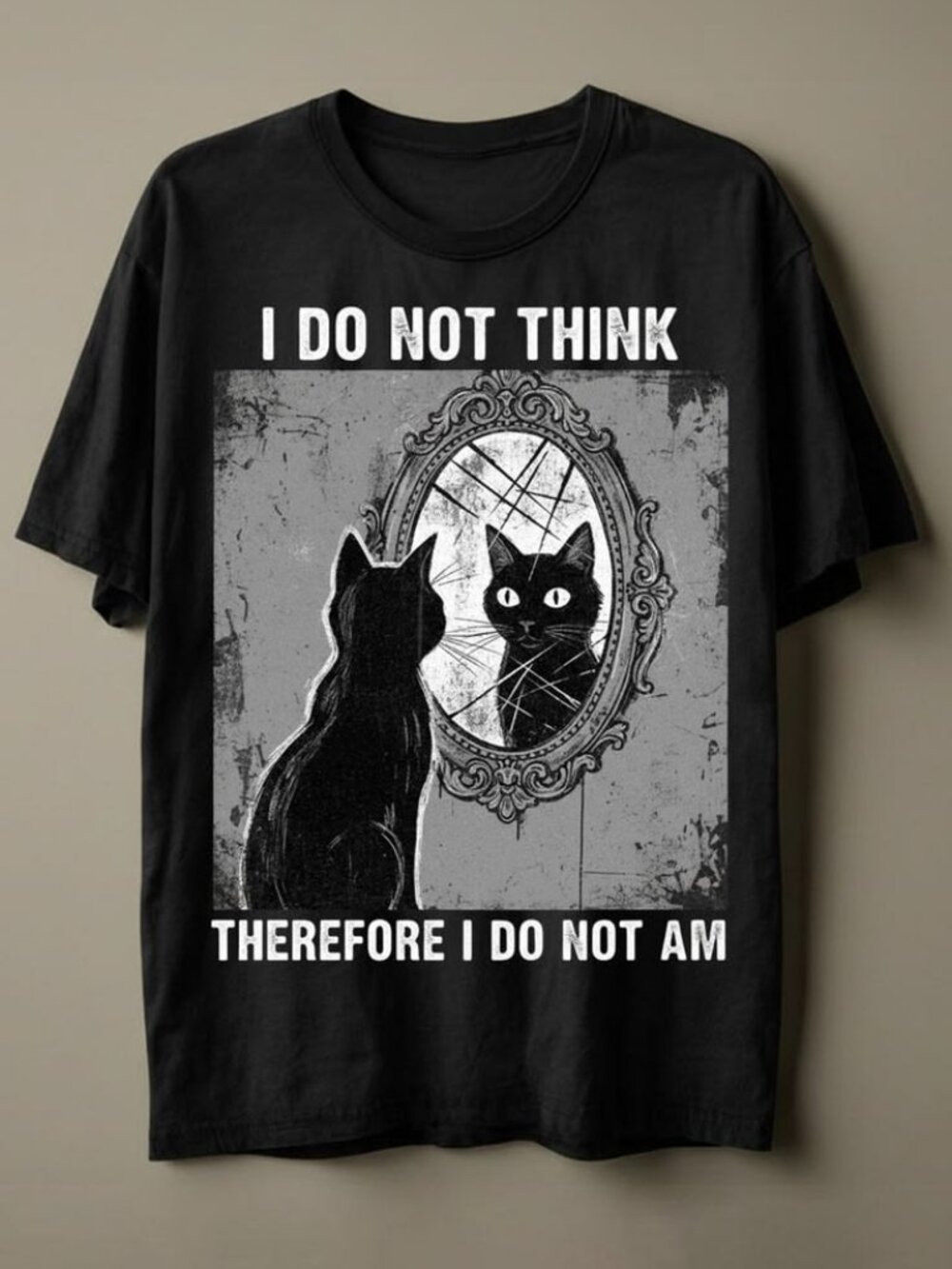 Sarcastic Black Cat T-Shirt, Geeky Pet Lover Tee